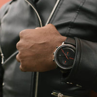 Thumbnail for California Watch Co. Golden Gate Chrono Leather Gunmetal Red