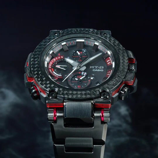 G-Shock MTGB100 Carbon Connected Solar Black Red