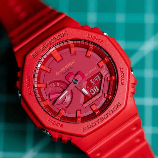 G-Shock GA2100 Carbon Core Guard Ana-Digi Red Out