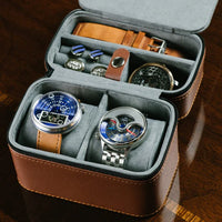 Thumbnail for Xeric Two Watch Brown Travel Case